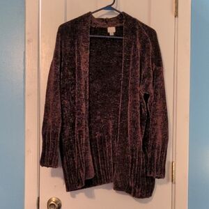 A New Day Purple Open-Front Cardigan Plush Longline